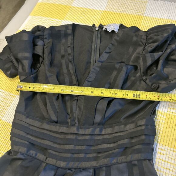 JOA Just One Answer V Neck Pleated Black Dress Anthropologie XS - Picture 14 of 15